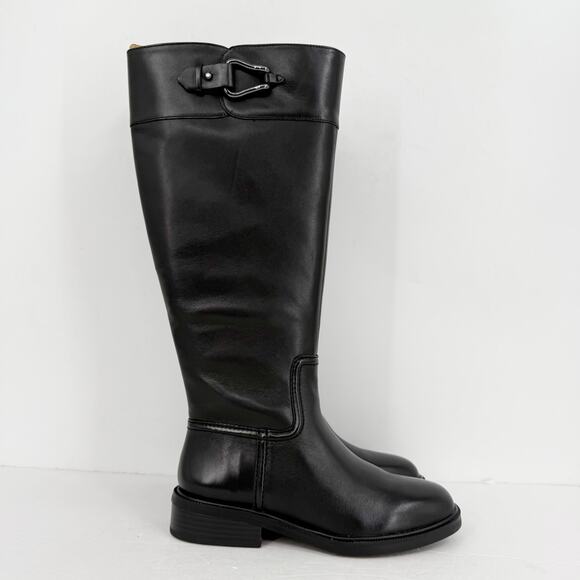 Vince Camuto Womens Andalian Knee High Boots US 6 M Wide Calf Black Leather NIB - Picture 2 of 10